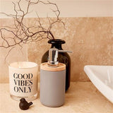 CIRCOA Dark Grey & Bamboo Timber Soap & Lotion Dispenser