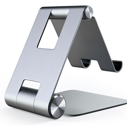 Satechi R1 Multi-Angle Foldable Tablet Stand - Compatible with iPad Pro M2/ M1, iPad Air M1, iPad Mini, iPhones 15/14/13/12 and More (Space Gray)