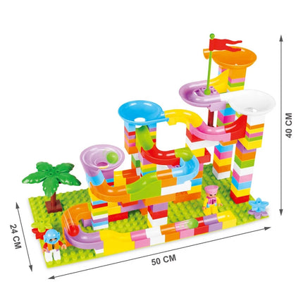 165 Pieces Plastic Construction Building Blocks Diy Assembly Race Track Toy Marble Run Blocks Toy Set for Kids