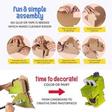 BoxArt Cardboard Crafts for Kids to Build & Color or Paint - Arts and Crafts DIY Imagination Play - Includes Dinosaur, Helicopter, Giraffe, Building, Windmill and Race Car.
