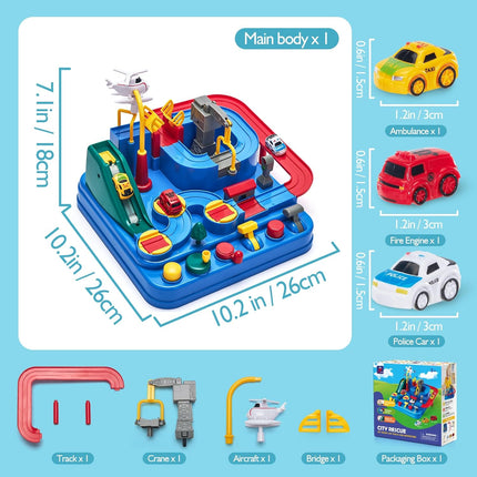 hahaland Kids Toys for 3 Year Old Boys - Car Race Track Boy Toy Age 3 4, Adventure Vehicles Toy Learning & Intelligence Educational for 3 4 5 Year Old Boy Girls Toddler Toys