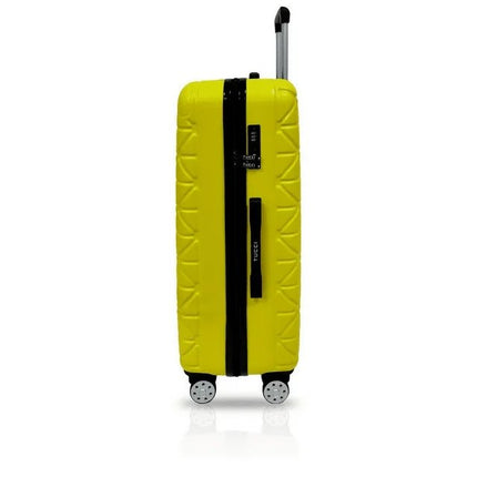 TUCCI ITALY TESSERE 3 PIECE FASHION SPINNER WHEEL LUGGAGE SUITCASE SET - YELLOW (20"/24"/28")