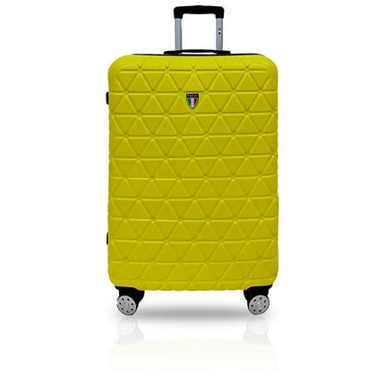 TUCCI ITALY TESSERE 3 PIECE FASHION SPINNER WHEEL LUGGAGE SUITCASE SET - YELLOW (20"/24"/28")