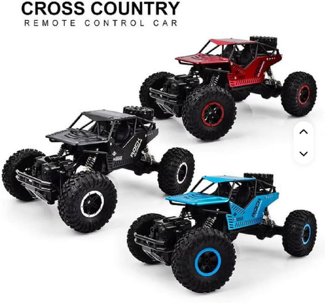 Remote Control Rock Crawler Truck – 4WD RC Off-Road Vehicle with Shock Absorbers, Big Wheels, and Rechargeable Battery