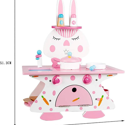 SHABOZ Wooden Kitchen Set Children Cooking Small Kitchen Gas Stove Toy Early Education Puzzle Simulation Kitchen Toy