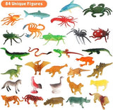 AOMOLA 84-Pieces Dinosaur Sea Insect Animal Farm Reptile Figures