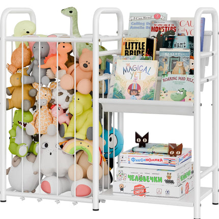 GRANNY SAYS Kids Bookshelf and Toy Storage Organizer, Nursery Book Shelves with 3 Compartments, Toddler Bookshelf for Kid Rooms Playroom, Baby Bookcase for Orgaizing Plush Toys Stuffed Animals, White