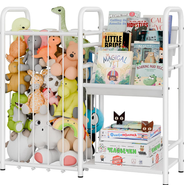 GRANNY SAYS Kids Bookshelf and Toy Storage Organizer, Nursery Book Shelves with 3 Compartments, Toddler Bookshelf for Kid Rooms Playroom, Baby Bookcase for Orgaizing Plush Toys Stuffed Animals, White