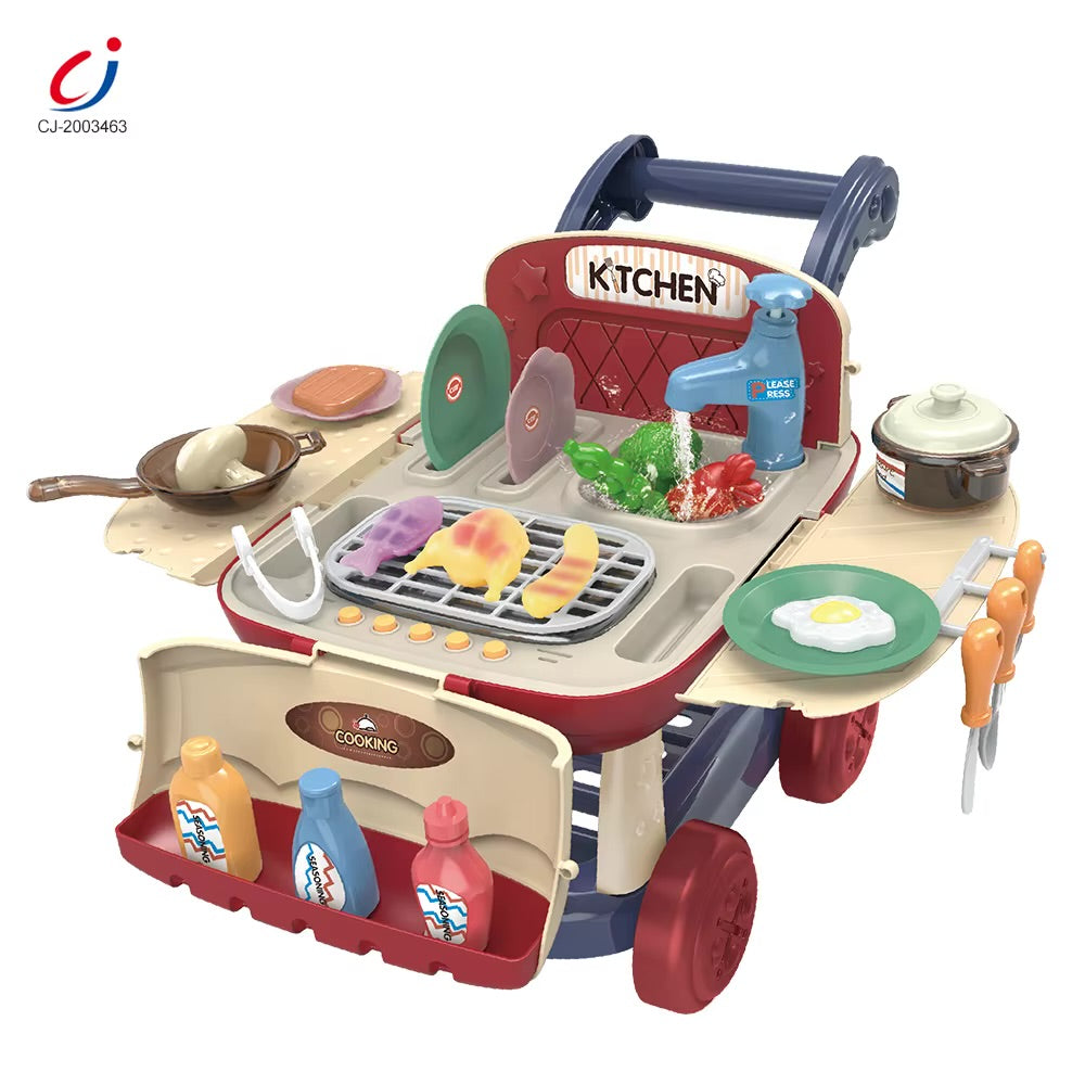 Chengjun Toys Kitchen Cart with Accessories - Multi Color