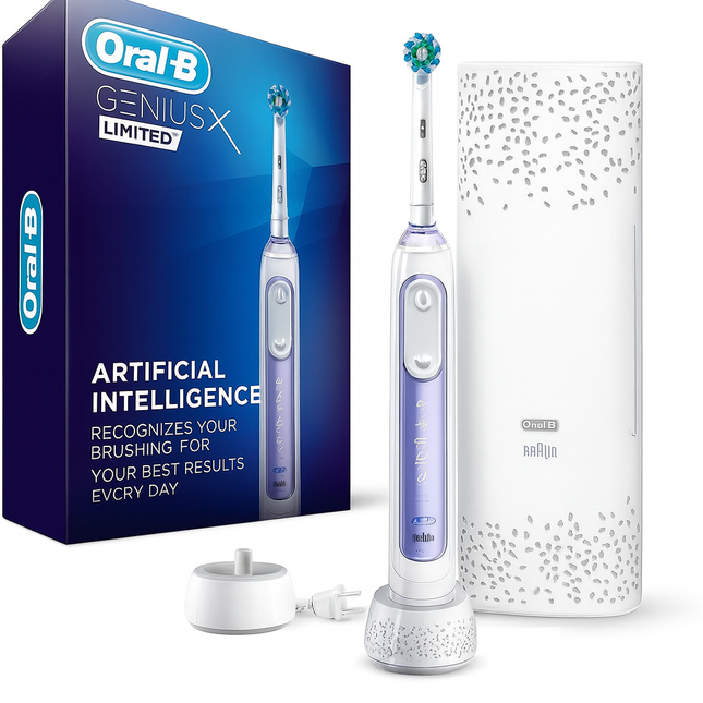 Oral-B GENIUS X LIMITED, Rechargeable Electric Toothbrush with Artificial Intelligence Purple