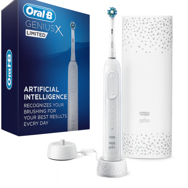 Oral-B GENIUS X LIMITED, Rechargeable Electric Toothbrush with Artificial Intelligence WHITE GRAY