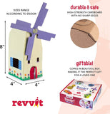 BoxArt Cardboard Crafts for Kids to Build & Color or Paint - Arts and Crafts DIY Imagination Play - Includes Dinosaur, Helicopter, Giraffe, Building, Windmill and Race Car.