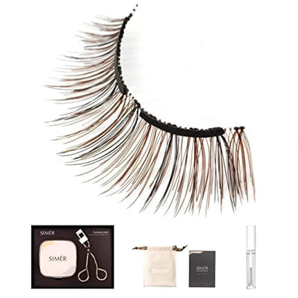 SIMER Dual Magnetic Eyelashes Soft 6-11mm False Lashes Natural Look 3D Mink Lash Extension Cat Eye Lashes Fluffy Self Adhesive Eyelashes