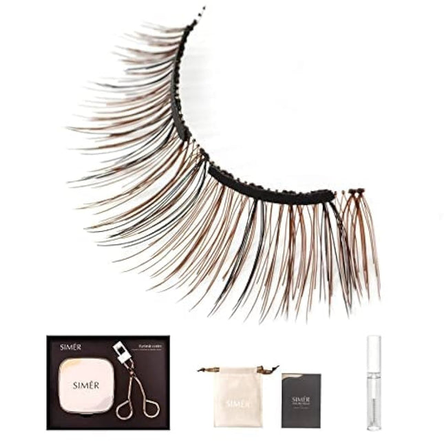 SIMER Dual Magnetic Eyelashes Soft 6-11mm False Lashes Natural Look 3D Mink Lash Extension Cat Eye Lashes Fluffy Self Adhesive Eyelashes