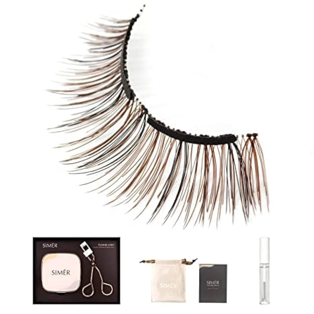 SIMER Dual Magnetic Eyelashes Soft 6-11mm False Lashes Natural Look 3D Mink Lash Extension Cat Eye Lashes Fluffy Self Adhesive Eyelashes