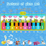Gifts for 2-3+ year old Girls Boys ,Play Mat for Babies Musical Toys for 1- 2 -3 Toddlers Touch Floor Piano Mat, 4- 5-6 KIds Music Piano Keyboard Dance Mat for Early Learning Toys / Autism Sensory Toys