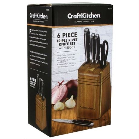 CraftKitchen 6 Piece Cutlery / Knife Block Set 80200