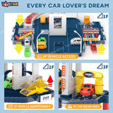 Toyshine 56cm DIY Multi Story City Parking Ramp Track Toy with Hand Control Crane, Garage Toy | Parent Child Interactive Puzzle Toy with 3 Mini Cars for Kids 3+Yrs