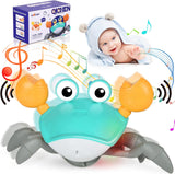 Baby Walking Crab, 1 Year Old Children's Toys, With Sound and Speed Adjustment Switch, USB Rechargeable, Gifts for Children from 6 Months to 5 Years (Green)