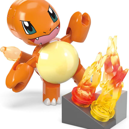 MEGA Pokémon Building Toys Set Charmander’s Fire-Type Spin with 81 Pieces, 1 Poseable Character and Motion, for Kids