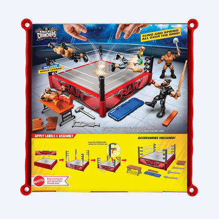 Mattel WWE Action Figure Playset Knuckle Crunchers Rebound Ring with Accessories and Flex Mat Technology