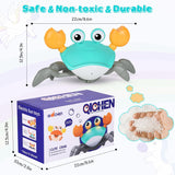 Baby Walking Crab, 1 Year Old Children's Toys, With Sound and Speed Adjustment Switch, USB Rechargeable, Gifts for Children from 6 Months to 5 Years (Green)