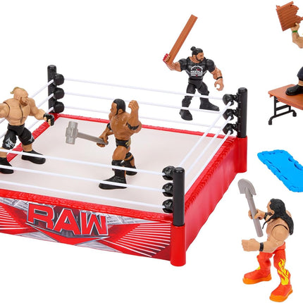 Mattel WWE Action Figure Playset Knuckle Crunchers Rebound Ring with Accessories and Flex Mat Technology