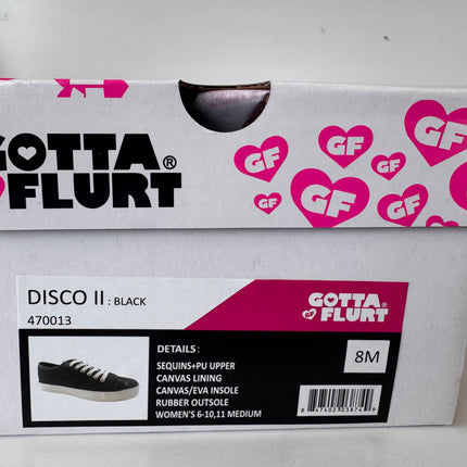 Gotta Flurt Women's Disco II Black Sequin Low Top Dance Sneaker