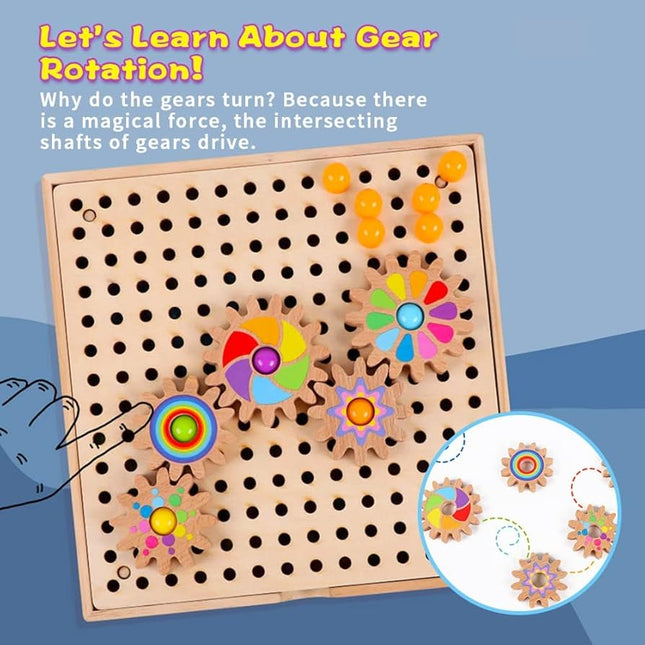 NUKied Mosaic Plug-in Game 3D with Gears, Mushroom Nails Puzzle Toy, Coloured Pegboard Game, Early Educational Plug-in Game for 2 3 4 5 Children, Puzzle Toy for Boys Girls Children (Pack of 180)