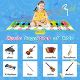 Gifts for 2-3+ year old Girls Boys ,Play Mat for Babies Musical Toys for 1- 2 -3 Toddlers Touch Floor Piano Mat, 4- 5-6 KIds Music Piano Keyboard Dance Mat for Early Learning Toys / Autism Sensory Toys