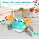 Baby Walking Crab, 1 Year Old Children's Toys, With Sound and Speed Adjustment Switch, USB Rechargeable, Gifts for Children from 6 Months to 5 Years (Green)