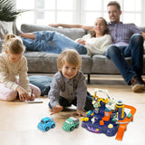 PATPAT® Car Toys for Kids Car Track Set for Kids Toys, Space Toys with 2 Mini Cars, Toddler Toys Interactive Car Toy, Educational Kids Learning Toy Astronaut Car Gift for 3-5-12 Years Old Boys Girls