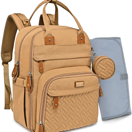 BabbleRoo Diaper Bag Backpack, Baby Essentials Travel Bag with Changing Pad, Stroller Straps & Pacifier Case