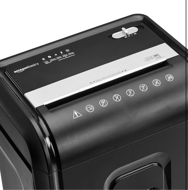 Amazon Basics 12-Sheet High-Security Micro-Cut Paper, CD, and Credit Card Shredder with Pullout Basket