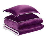 Amazon Basics Ultra-Soft Micromink Sherpa Comforter Bed Set - Plum, Full/Queen