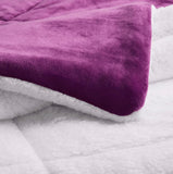 Amazon Basics Ultra-Soft Micromink Sherpa Comforter Bed Set - Plum, Full/Queen