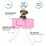 Elevated Folding Dog Bath Tub and Wash Station for Bathing, Shower, and Grooming, Foldable and Portable, Indoor and Outdoor, Perfect for Small and Medium Size Dogs, Cats and Other Pet (Pink)