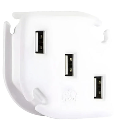 GE - 3-Outlet USB Wall Charger with Integrated Cable Management System