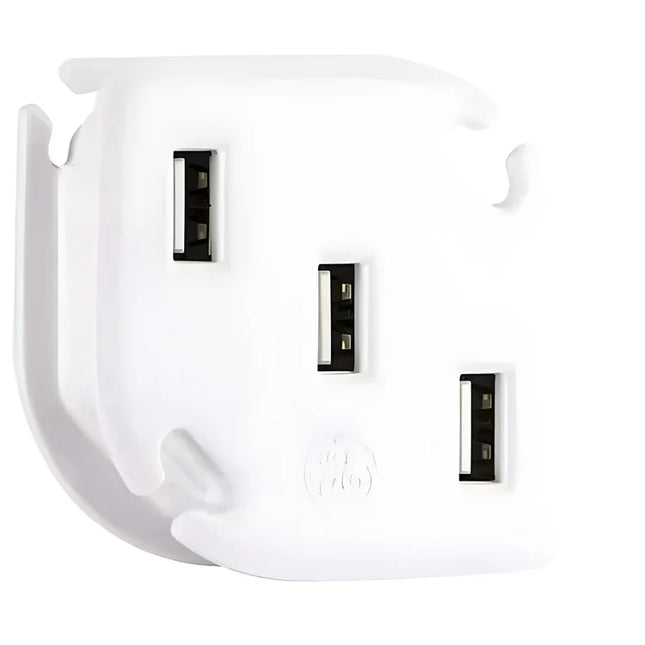 GE - 3-Outlet USB Wall Charger with Integrated Cable Management System