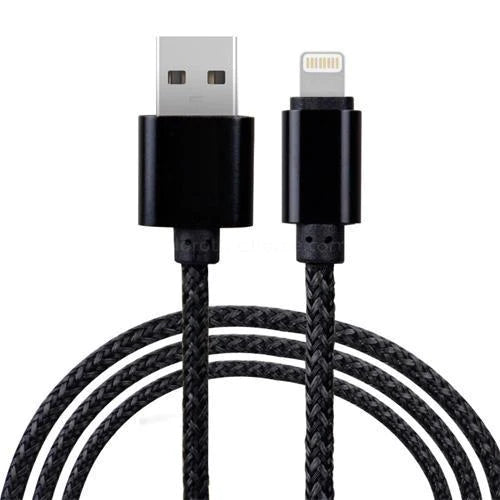 GLOBALTONE LIGHTNING USB 2.0 TO 8 PINS SYNC / CHARGE CABLE 2A 1 METER BLACK