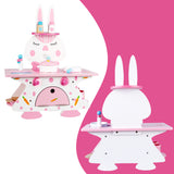 Pink Rabbit Cooking Wooden Kitchen & Food Toys Children's Role-Playing Kit