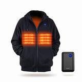 IUREK Heated Hoodie for Men Women, ZD940 Electric Heated Jacket with 10000mAh Battery Pack, 3 Heating Levels, Soft Heated Body Warmer for Outdoors SIZE SMALL