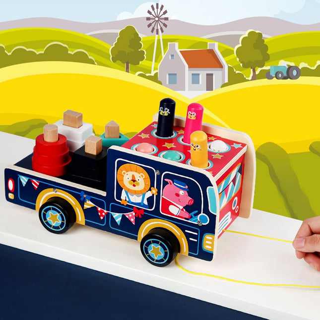 Drag Car Shape Matching Car Hitting Hamster Children's Educational Toy