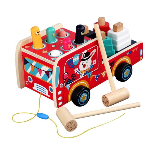 Drag Car Shape Matching Car Hitting Hamster Children's Educational Toy