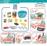 Plastic Supermarket Cash Counting Machine Toys with Scanner and Pos Toy