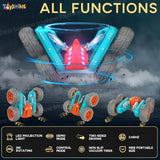 Toyshine Hologram Remote Control Car Stunt RC Cars, 2.4GHz With Double Sided 360 Flips, 4WD Off Road Drift RC Race Car Toy Stunt Toys For Kids 6-12 Year Old Boys Girls Birthday Gift, Blue