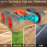 Toyshine Hologram Remote Control Car Stunt RC Cars, 2.4GHz With Double Sided 360 Flips, 4WD Off Road Drift RC Race Car Toy Stunt Toys For Kids 6-12 Year Old Boys Girls Birthday Gift, Blue