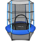 LBLA Kids Trampoline, 55” Mini Trampoline for Kids with Enclosure Net and Safety Pad, Heavy Duty Frame Round Trampoline with Built-in Zipper for Indoor Outdoor