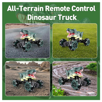 Remote Control Dinosaur Car for Boys, RC Cars for Boys Age 8-12, 2.4GHz Rc Dinosaur Truck Toys with Light & Sound Spray, All Terrain Electric RC Car Toys, Birthday Gift for 6-12 Boys Girls