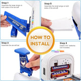 Airplane Toys for 3 Year Old Boys with Light and Sound, Educational Police Car Toy Plane, 5 in 1 Friction Power Toys Christmas Birthday Gifts